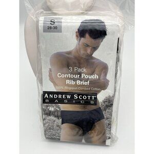 Andrew Scott Basics 3 Pack Contour Pouch Rib Brief Men's S 28-30 NIP NEW